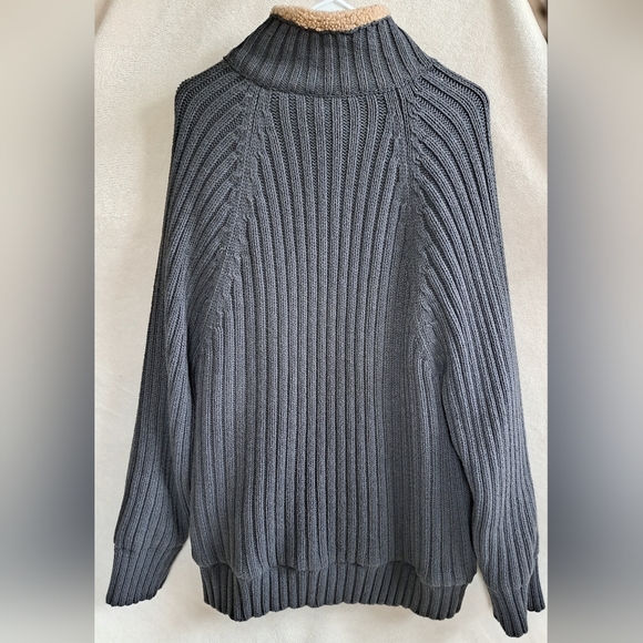 Men's Ruff Hewn Gray Thick Zip-Up Sweater - Picture 9 of 11